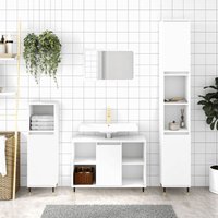Maisonchic - Badschrank,Badezimmerschrank,Aufbewahrungsschrank Weiß 30x30x100 cm Holzwerkstoff VCWS776531 von MAISONCHIC