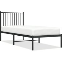 Bettgestell für Erwachsenenbett,Bettrahmen Metallbett mit Kopfteil,Schlafzimmerbett Metall Schwarz 75x190 cm -Maison 12924 - Schwarz von MAISONCHIC