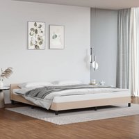 Bettgestell mit Kopfteil, Doppelbett, Schlafzimmerbett Cappuccino-Braun 200x200 cm Kunstleder LLLA576784 Maisonchic von MAISONCHIC