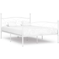 Bettgestell mit Lattenrost, Doppelbett, Schlafzimmerbett Weiß Metall 140 × 200 cm LLLA126439 Maisonchic von MAISONCHIC
