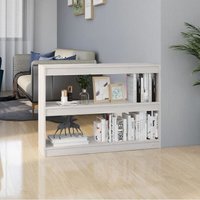 Bücherregal, Paravent, Raumteiler, Stellwand Sichtschutz Weiß 100x30x71,5 cm Massivholz Kiefer NMKS13712 Maisonchic von MAISONCHIC