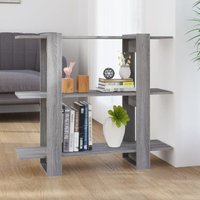 Raumteiler/Bücherregal Paravent Bücherschrank Grau Sonoma 100×30×87 cm -BNC86268 von BONNEVIE