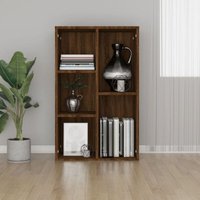Bücherregal/Sideboard, Standregal, Aufbewahrungsregal, Bücherschrank für Wohnzimmer Braun Eiche 50x25x80 cm Holzwerkstoff OQN52646 Maisonchic von MAISONCHIC