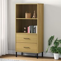 Bücherregal,Standregal,Bücherschrank,Küchenregal oslo 2 Schubladen Braun 60x35x128,5 cm Massivholz GEWBV5747520 Maisonchic von MAISONCHIC