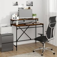 Computertisch,Schreibtisch,Bürotisch Räuchereiche 100x50x90 cm Holzwerkstoff und Eisen VMEC300254 Maisonchic von MAISONCHIC