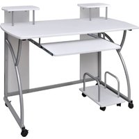 Computertisch,Schreibtisch,Bürotisch Weiß 110x52x88,5 cm Holzwerkstoff VMEC775409 Maisonchic von MAISONCHIC