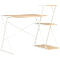 Computertisch,Schreibtisch,Bürotisch mit Regal Weiß und Eiche 116×50×93 cm VMEC648586 Maisonchic von MAISONCHIC