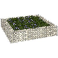 Gabionen-Hochbeet,Gabionenkorb,Gabionenbank, Blumenkasten Verzinkter Stahl 100x100x20 cm VMEC663971 Maisonchic von MAISONCHIC