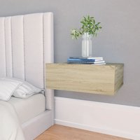 Hängende Nachttische Nachtschrank Nachtkommode Beistelltisch,Sofatisch Sonoma-Eiche 40x30x15 cm Holzwerkstoff -DE34947 - Braun von BONNEVIE