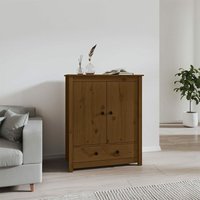 Sideboard Highboard für Wohnzimmer - Schrank Kommode Anrichte Honigbraun 83x41,5x100 cm Massivholz Kiefer -FV96601 von BONNEVIE