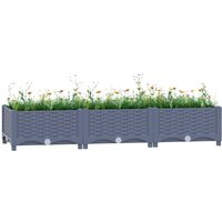 Maisonchic - Hochbeet,Blumenkasten,Pflanzkasten Balkon, Terrasse, Garten 120x40x23 cm Polypropylen VMEC699603 von MAISONCHIC