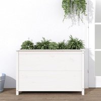 Hochbeet,Blumenkasten,Pflanzkasten Balkon, Terrasse, Garten Weiß 119,5x40x78 cm Massivholz Kiefer VMEC894647 Maisonchic von MAISONCHIC