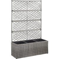 Maison Chic - Hochbeet,Blumenkasten,Pflanzkasten mit Rankgitter 3 Töpfe 83×30×130cm Poly Rattan Grau VMEC926855 BonneVie Maison Chic - Hochbeet,Blumenkasten,Pflanzkasten mit Rankgitter 3 Töpfe 83×30×130cm Poly Rattan Grau VMEC926855 BonneVie von MAISON CHIC