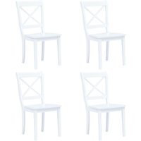 Maisonchic - Küchenstühle moderne,Esszimmerstuhl, Essstühle 4 Stk. Weiß Gummiholz Massiv -71760 - Weiß von MAISONCHIC
