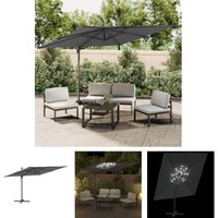 LED-Ampelschirm,Sonnenschirm,Gartenschirm,Marktshirme Anthrazit 400x300 cm VMEC200487 Maisonchic von MAISONCHIC