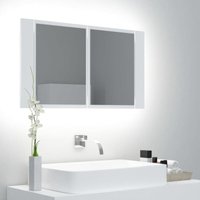 Maisonchic - LED-Bad-Spiegelschrank, Badschrank mit Spiegel, Badezimmerschrank Weiß 80x12x45 cm Acryl KLI33768 von MAISONCHIC