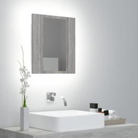 LED-Spiegelschrank, Badschrank mit Spiegel, Badezimmerschrank Grau Sonoma 40x12x45 cm Holzwerkstoff KLI37692 Maisonchic von MAISONCHIC