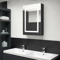LED-Spiegelschrank, Badschrank mit Spiegel, Badezimmerschrank fürs Bad Glänzend Schwarz 50x13x70 cm KLI34454 Maisonchic von MAISONCHIC