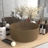 Maisonchic - Luxuriöses Waschbecken, Aufsatzwaschbecken, Waschschale Spülbecken Premium Rund Matt Creme 40x15 cm Keramik JSHD703931 von MAISONCHIC