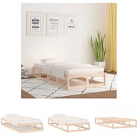 Massivholzbett, Einzelbett, Bettrahmen, Schlafzimmerbett 100x200 cm LLLA873381 Maisonchic von MAISONCHIC