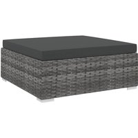 Modular-Fußhocker 1 Stk. + Auflagen,Fußschemel,Sitzhocker Poly Rattan Grau CIW62805 Maisonchic von MAISONCHIC