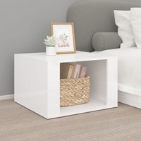 Nachtschrank Nachttisch,Nachtkommode Beistelltisch Hochglanz-Weiß 57x55x36 cm Holzwerkstoff -DE96518 - Weiß von BONNEVIE