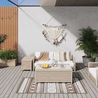 Maisonchic - Outdoor-Teppich,Außenteppich Für Terrasse Und Balkon,Küchenteppich Braun und Weiß 80x150 cm Beidseitig Nutzbar VESS366606 von MAISONCHIC