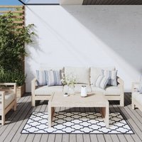 Outdoor-Teppich,Außenteppich Für Terrasse Und Balkon,Küchenteppich Marineblau Weiß 80x150 cm Beidseitig Nutzbar VESS581491 Maisonchic von MAISONCHIC