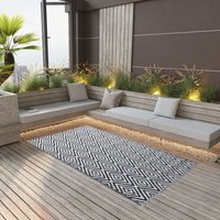 Maisonchic - Outdoor-Teppich,Außenteppich Für Terrasse Und Balkon,Küchenteppich Weiß und Schwarz 190x290 cm pp VESS808229 von MAISONCHIC