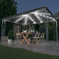 Pavillon Familienzelt Zelt für Camping/Markt/Festival Gartenpavillon mit LED-Lichterkette 400x300 cm Anthrazit XDGN101546 Maisonchic von MAISONCHIC