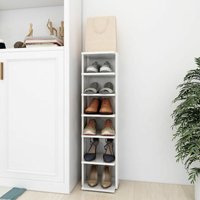Maisonchic - Schuhschrank,Modernes Schuhregal,Schuhkommode Hochglanz-Weiß 27,5x27x102 cm Holzwerkstoff VMEC101154 von MAISONCHIC
