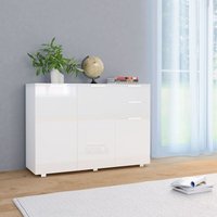 Sideboard Kommode für Wohnzimmer - Schrank Anrichte Hochglanz-Weiß 107x35x80,5 cm -FV16121 von BONNEVIE