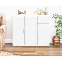 Sideboard Highboard Kommode für Wohnzimmer Küche Weiß 91x29,5x75 cm Holzwerkstoff DE37490 von MAISONCHIC