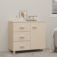 Sideboard Kommode für Wohnzimmer - Schrank Anrichte hamar Honigbraun 90x40x80 cm Massivholz Kiefer -FV41218 von BONNEVIE