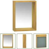 The Living Store Spiegelschrank 30x10x40 cm Massivholz Teak - Spiegelschrank - Badezimmermöbel - Teakholzmöbel - Wandspiegel - Aufbewahrungsraum von DOC&ET²