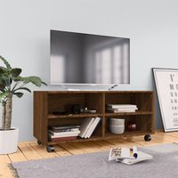 Maisonchic - TV-Lowboard für Wohnzimmer TV-Schrank TV-Möbel mit Rollen Braun Eiche 90x35x35 cm Holzwerkstoff DE66917 von MAISONCHIC