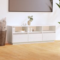 Maisonchic - TV-Lowboard für Wohnzimmer tv Schrank TV-Möbel Weiß 140x37x50 cm Massivholz Kiefer DE71063 von MAISONCHIC