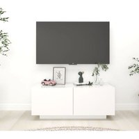 Moderne TV-Möbel, TV-Lowboard TV-Schrank für das Wohnzimmer Hochglanz-Weiß 100x35x40 cm Holzwerkstoff -FV18917 - Weiß von BONNEVIE