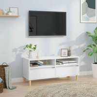 TV-Schrank, TV-Lowboard, tv Möbel, Fernsehschrank Moderner Stil Weiß 100x34,5x44,5 cm Holzwerkstoff NMKS68357 Maisonchic von MAISONCHIC