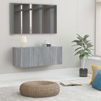Bonnevie - Moderne TV-Möbel, TV-Lowboard TV-Schrank für das Wohnzimmer Grau Sonoma 80x30x30 cm Holzwerkstoff -FV94411 - Grau von BONNEVIE
