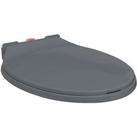 Maison Chic - WC-Sitz Toilettensitz,Klobrille mit Absenkautomatik Quick-Release Grau Oval FSW22352 von MAISON CHIC