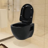Maisonchic - Wand-Hänge-Toilette,Wand-WC Keramik Schwarz FSW15756 von MAISONCHIC