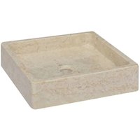 Maisonchic - Waschbecken Aufsatzwaschtisch Waschschale für Badezimmer Creme 40x40x10 cm Marmor DE43371 von MAISONCHIC