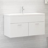 Maisonchic - Waschbeckenunterschrank, Unterschrank, Badmöbel, Badschrank Weiß 90x38,5x46 cm Holzwerkstoff LLOAQ427718 von MAISONCHIC