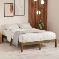 Massivholzbett Doppelbett Bett für Schlafzimmer Honigbraun Kiefer 120x200 cm DE67855 - Braun von MAISONCHIC