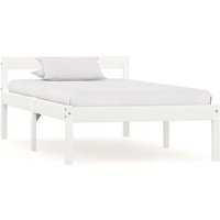 Massivholzbett Einzelbett Bett für Schlafzimmer Weiß Kiefer 100x200 cm DE73859 von MAISONCHIC