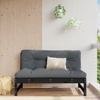 Mittelsofa,Gartensofa, Loungesofa,Gartenbank Schwarz 120x80 cm Massivholz Kiefer VMEC203804 Maisonchic von MAISONCHIC