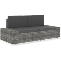 Modulares 2-Sitzer-Sofa Gartensofa Loungesofa Sitzgruppe Poly Rattan Grau DE50496 von MAISONCHIC