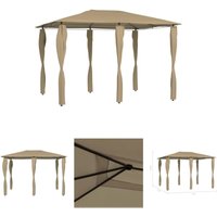 Pavillon Pop-Up, Gartenpavillon, Pagodenzelt, Faltpavillon mit Pfostenabdeckungen 3x4x2,6 m Taupe 160 g/m² KLI79618 Maisonchic von MAISONCHIC