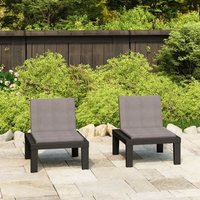 Relax-Sessel,Gartenmöbel,Gartenstühle mit Auflagen 2 Stk. Kunststoff Grau -38253 von MAISONCHIC